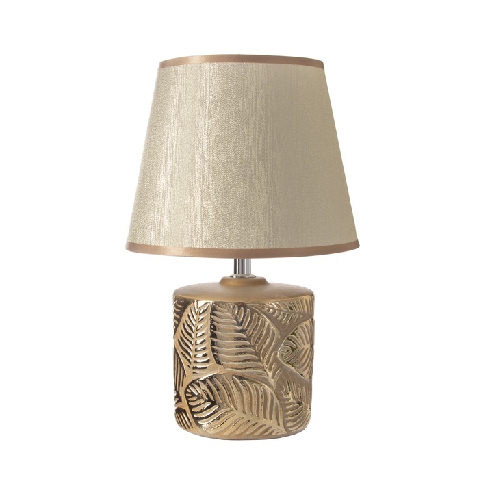 Настольная лампа с абажуром RISALUX «Теодора», Е14, 40 Вт, золото, 20×20×30.5 см Настольная лампа с абажуром RISALUX «Теодора», Е14, 40 Вт, золото, 20×20×30.5 см