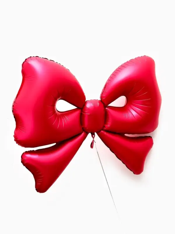 Воздушный шар фольгированный 50" "Бант" цвет красный матовый