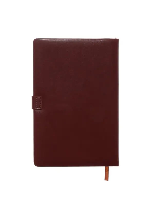 Ежедневник недатированный формат А5, с хлястиком, 112л, линия, пвх, Коричневый