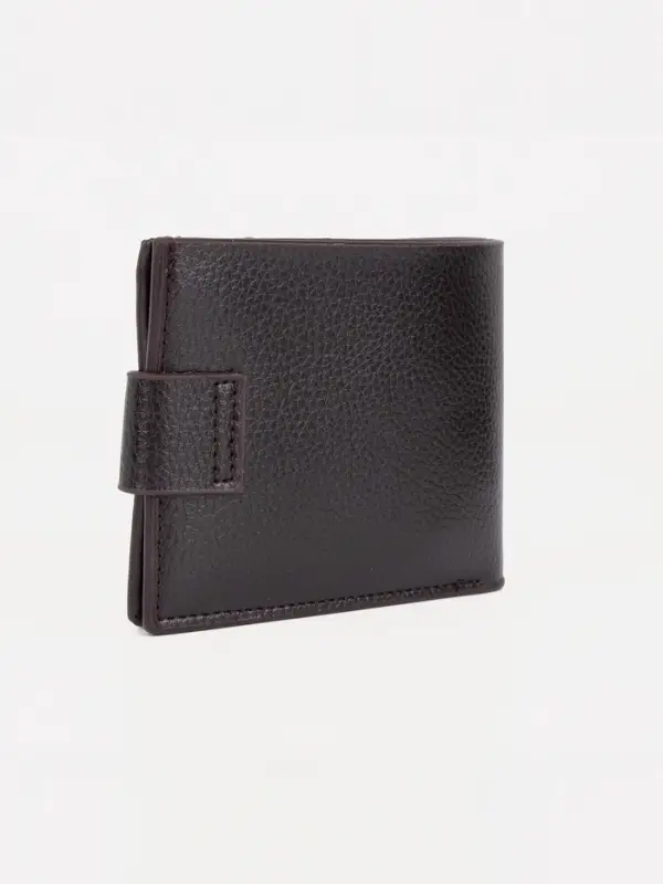 Портмоне мужское, на магните, два отделения, коричневое