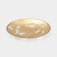 Тарелка Magistro Gold Dust, d=21 см, стекло, золотистая
