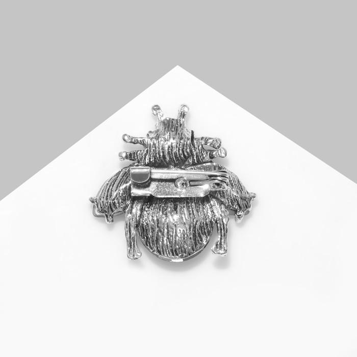 Брошь «Жук», цвет сине-розовый в чернёном серебре Брошь «Жук», цвет сине-розовый в чернёном серебре