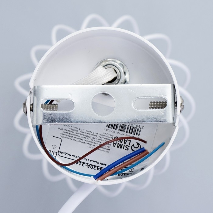 Бра с переключателем на проводе "Бьянка" Е14 40Вт белый 17х11х17см