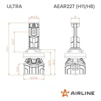 Лампа светодиод. H11/H8 ULTRA, 55Вт, 10400Лм (5200Лм x 2), 6500К, 12/24В, кмпл. 2 шт.