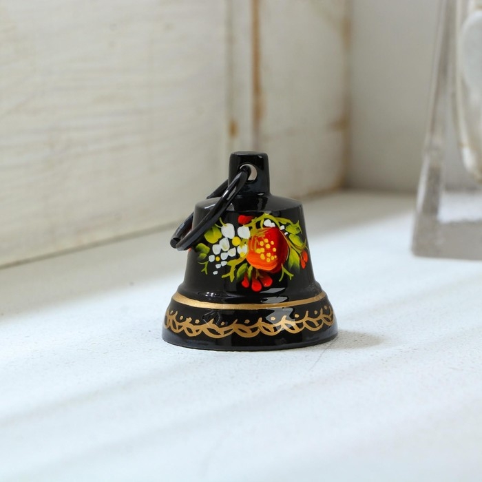 Колокольчик Валдайский  Колокольчик Валдайский "№1. Ягоды", расписной, с ушком, d=30 мм