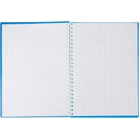 Бизнес-тетрадь А5 48л.  гребень,пласт.обл,синий, клетка