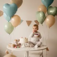 Воздушные шары фольгированные 17" "Сердце" цвет зеленый сатин, набор 5 штук