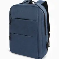 Рюкзак городской на молнии, с карманами, отделом для ноутбука, USB портом, 30&times;12&times;43 см, синий