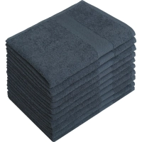 Набор полотенец махровых бордюр 440 г/м2, 50х90 серый, 10шт