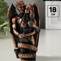 Фигурка декоративная &laquo;Искушение&raquo;, гипсовая, 18&times;10&times;6 см, чёрная с бронзой
