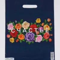 Пакет "Счастье, полиэтиленовый с вырубной ручкой 30х40 см, 60 мкм Пакет "Счастье, полиэтиленовый с вырубной ручкой 30х40 см, 60 мкм