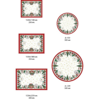 Скатерть "Этель" Новогодняя ярмарка  d=150 +/- 3см с ГМВО, 100%хл, саржа 190 гр/м2