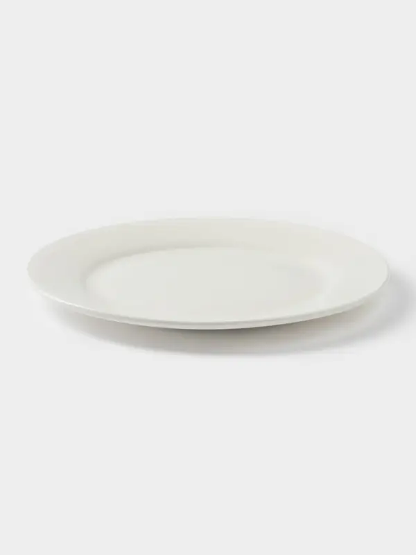 Тарелка Доляна White Label, d=20 см, утолщённый край, фарфор, белая