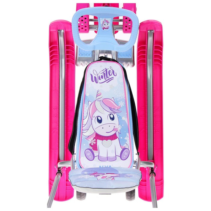 Снегокат с колёсами «Тимка спорт 6 Единорог», ТС6-М/ЕР, с родительской ручкой, со спинкой и ремнём безопасности Снегокат с колёсами «Тимка спорт 6 Единорог», ТС6-М/ЕР, с родительской ручкой, со спинкой и ремнём безопасности