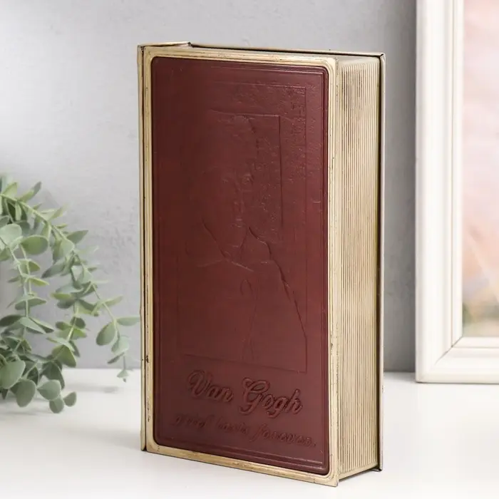 Шкатулка - книга &laquo;Ван Гог. Горе длится вечно&raquo;, металл и искусственная кожа, 26&times;16&times;5 см