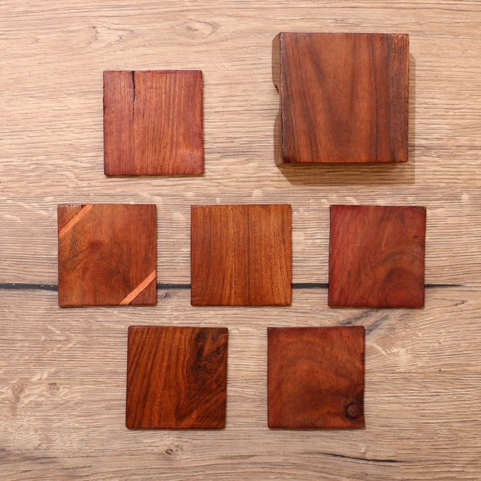 Подставка под горячее Подставка под горячее "Квадрат" дерево 9,8х9,2х4,5 см МИКС