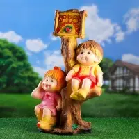 Садовая фигура из гипса &laquo;Мальчик и девочка на дереве&raquo;, 66&times;31&times;40 см, МИКС
