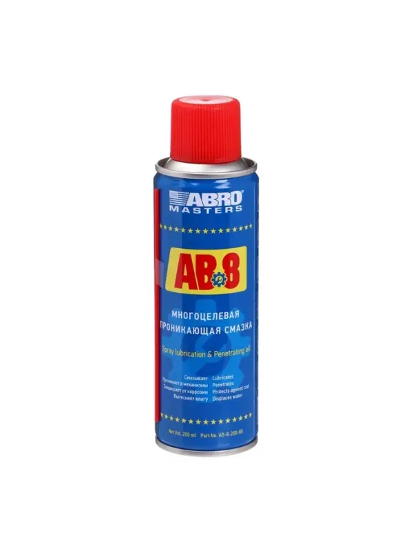Смазка-спрей многоцелевая проникающая ABRO, 200 мл AB-8-200-R=