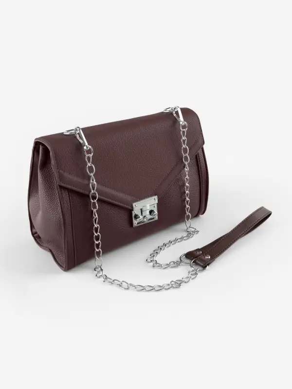 Ручка для сумки, с цепочками и карабинами, 120&times;1.8 см, коричневая