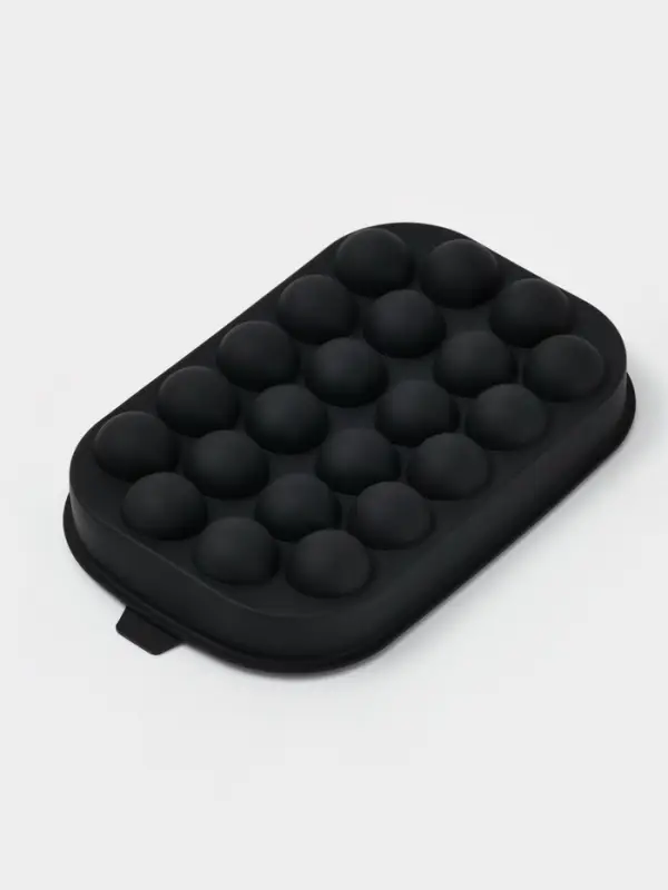 Форма для льда &laquo;Шарики&raquo;, 22 ячейки, 21&times;14&times;3.5 см, силикон, чёрная
