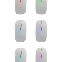 Мышь MB-2.4 беспроводная, оптическая, подсветка, 800-1600 dpi, USB, Bluetooth, белая
