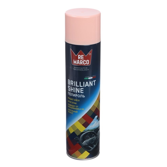 Полироль пластика RE MARCO BRILLIANT SHINE, Персик, аэрозоль, 400 мл Полироль пластика RE MARCO BRILLIANT SHINE, Персик, аэрозоль, 400 мл