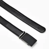 Ремень мужской, 126&times;3.5 см, натуральная кожа, пряжка автомат, чёрный