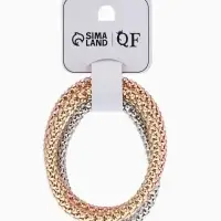 Браслет "Стиль" (набор 3шт) плетение, тянется, цветной 7см