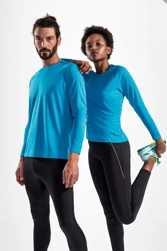 Футболка с длинным рукавом Sporty LSL Men ярко-бирюзовая, размер S Футболка с длинным рукавом Sporty LSL Men ярко-бирюзовая, размер S