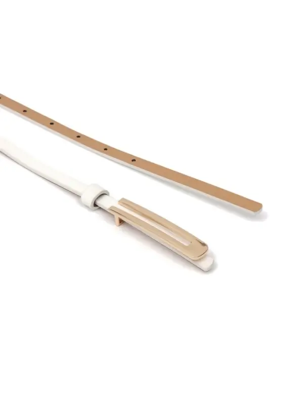 Ремень женский, 0.8&times;110 см, гвоздик, золотистая пряжка, белый