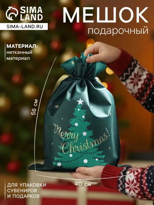 Мешок подарочный новогодний &laquo;Новогоднее чудо&raquo;, 40&times;56 см
