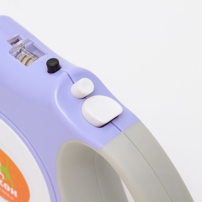 Рулетка Рулетка "Пижон" с фонариком, прорезиненная ручка, 5 м, сиреневая