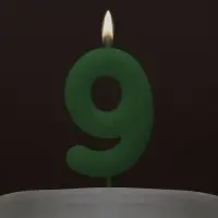 Свеча для торта, цифра «9», светится в темноте, 3,8 х 8 см