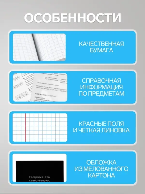 Тетради предметные &laquo;На чёрном&raquo;, 10 предметов, 48 листов, со справочным материалом, обложка из мелованного картона