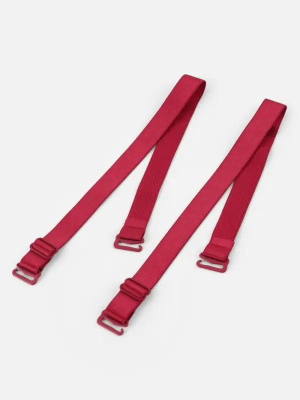 Лямки для бюстгальтера, текстильные, 1.5 см, 37 см, пара, бордовые Лямки для бюстгальтера, текстильные, 1.5 см, 37 см, пара, бордовые