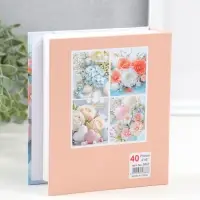 Фотоальбом на 40 фото 10х15 см "Букет с хризантемами" в коробке 4,5х14х17 см