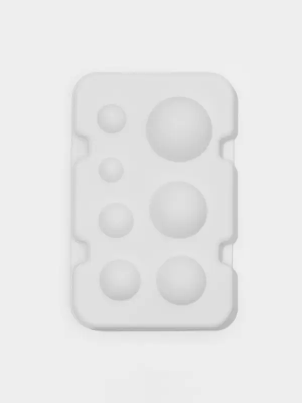 Форма для муссовых десертов и выпечки из 2 частей Доляна &laquo;Шарики&raquo;, силикон, 13&times;8.5&times;3 см, 7 ячеек (d=1-3.5 см), белая