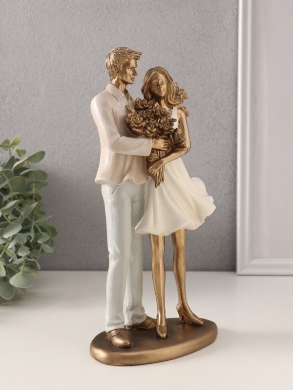 Сувенир полистоун  Сувенир полистоун "Букет для любимой" 12,5х7,5х25,5 см