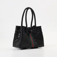 Сумка плетёная пластиковая, 23&times;11&times;30 см, чёрная