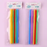 Трубочки для коктейля пластиковые, в наборе 6 штук, диаметр 10 мм, МИКС