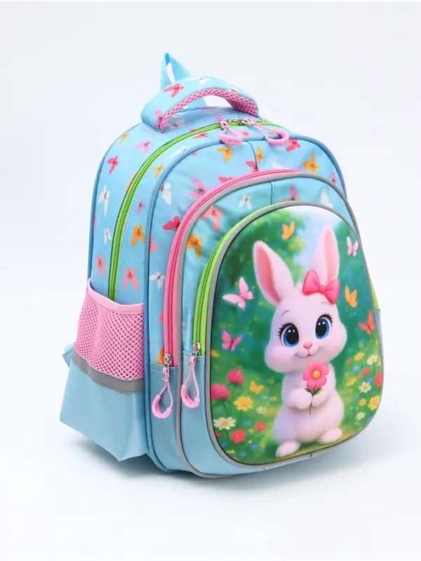 Ранец с эргономичной спинкой 3 отделения, средний "Зая"