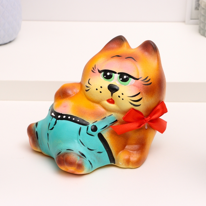 Копилка Копилка "Лежащий кот" рыжий