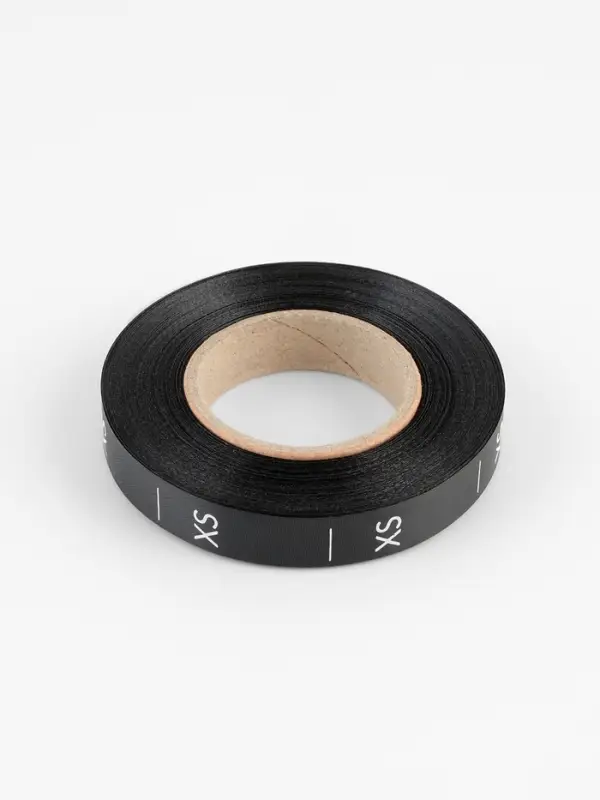 Размерник сатиновый, XS, 1000 шт., 12 мм, 30 м, чёрный