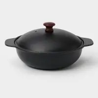 Жаровня, 2 л, d=24 см, с крышкой, чугун, чёрная
