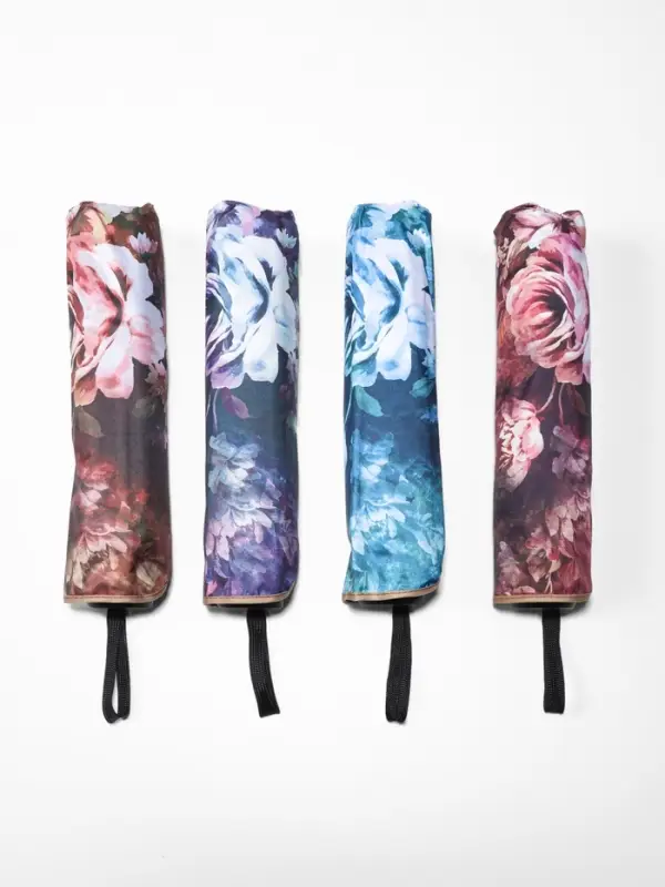 Зонт механический &laquo;Воздушные пионы&raquo;, эпонж, 4 сложения, 8 спиц, R=48/55 см, d=96 см, МИКС