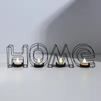 Подсвечник металлический на 4 свечи TAKE IT EASY, Home, 13.5&times;42 см, чёрный