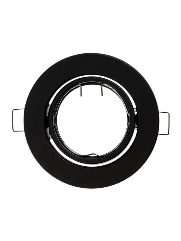 Светильник встраиваемый под лампу MR-16, поворотный, круглый, металлический, чёрный