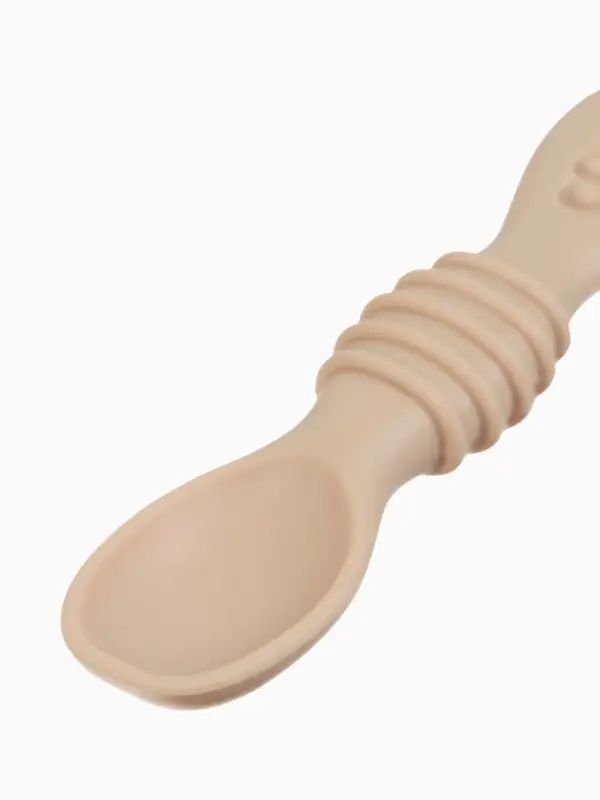 Ложка детская для прикорма, силикон, набор 2 шт., бежевый M&B