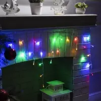 Гирлянда &laquo;Бахрома&raquo; 1.8&times;0.5 м, IP20, прозрачная нить, 48 LED, свечение мульти, 8 режимов, 220 В