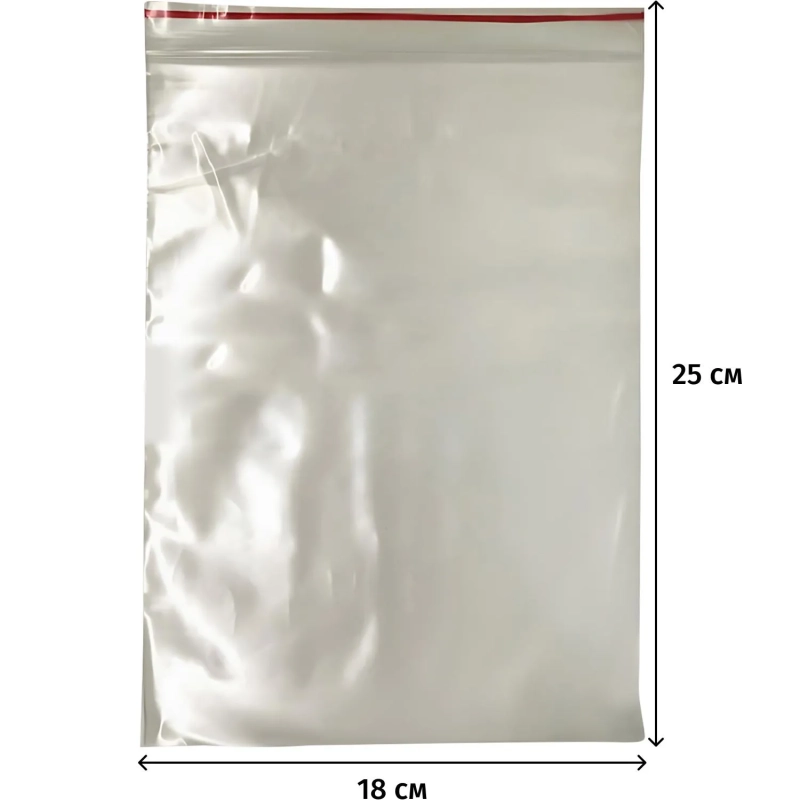 Пакет с замком Zip Lock 18 х 25 см, 60 мкм, с полосой для надп , 100 шт/уп
